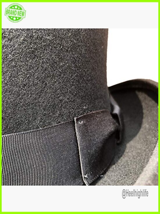 Wool Felt Low Short Top Hat Victorian Topper Fedora for Women Men main image 6